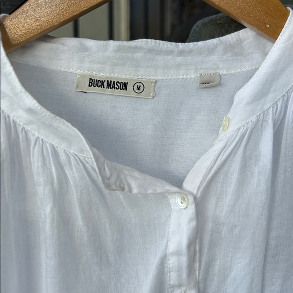 Buck Mason White Cotton Blouse Vacation Resortwear Resort Beach Business Casual - Picture 2 of 4